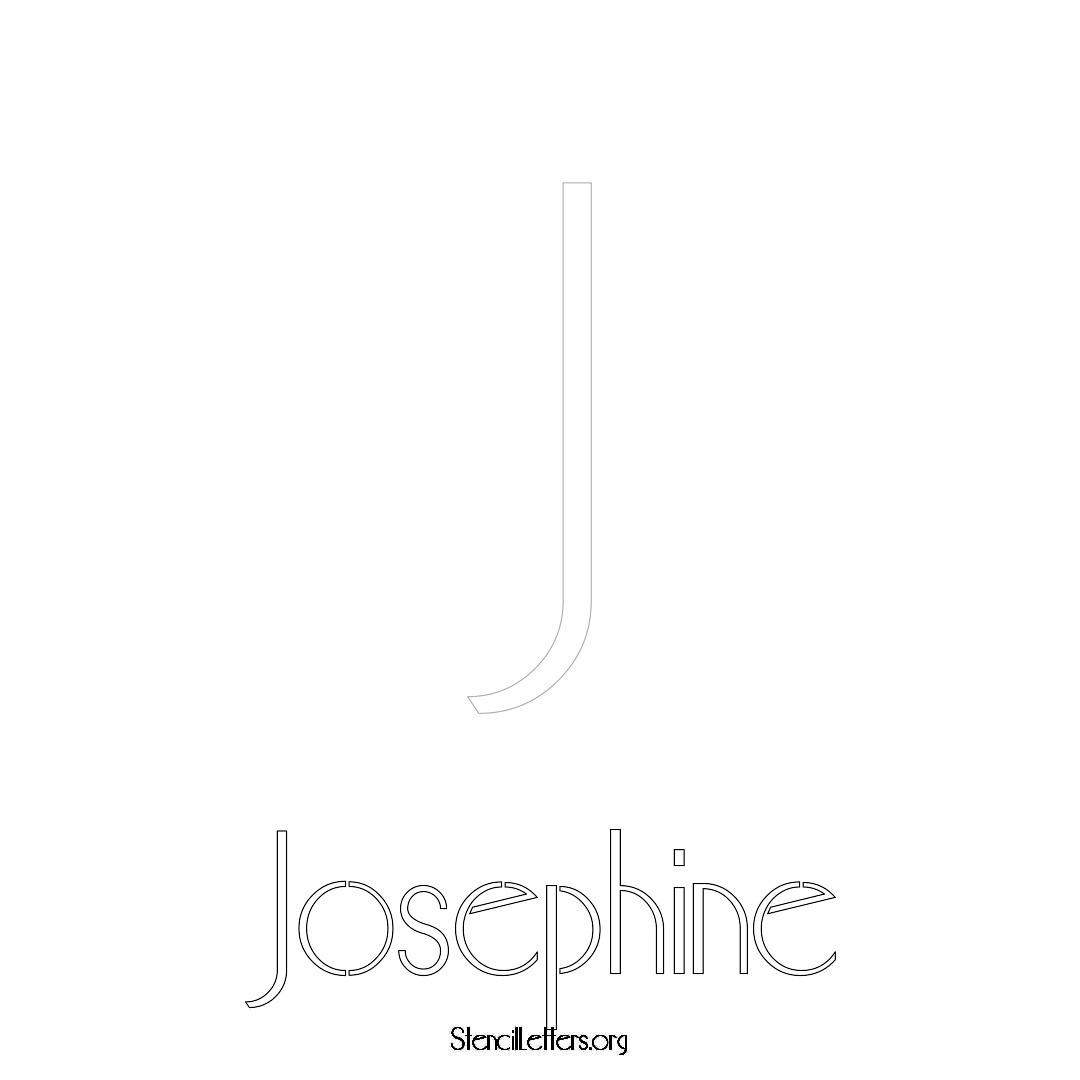 Josephine printable name initial stencil in Art Deco Lettering