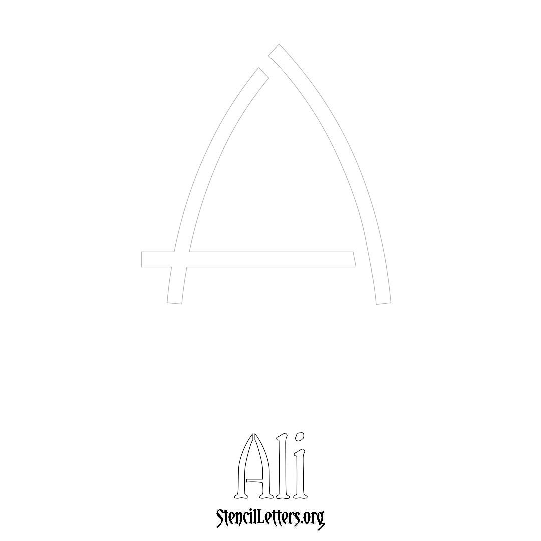 Ali printable name initial stencil in Simple Elegant Lettering