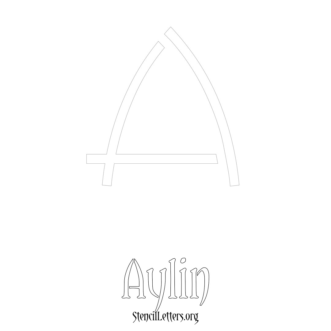 Aylin printable name initial stencil in Simple Elegant Lettering
