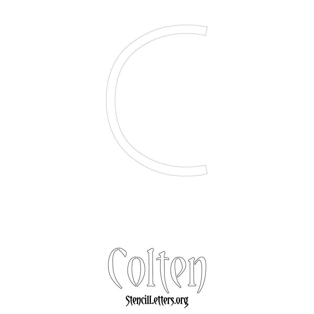 Colten printable name initial stencil in Simple Elegant Lettering