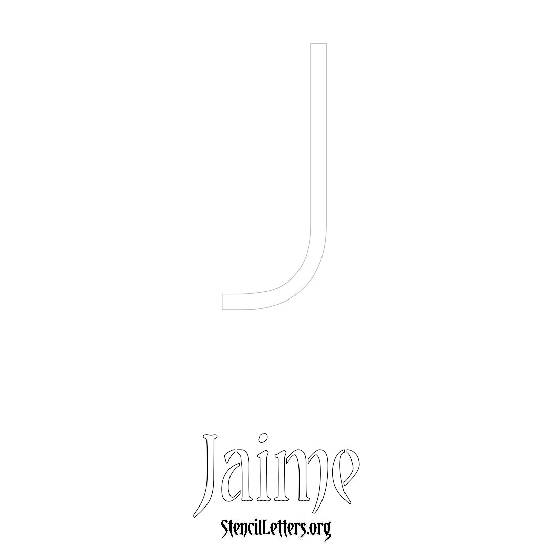 Jaime printable name initial stencil in Simple Elegant Lettering