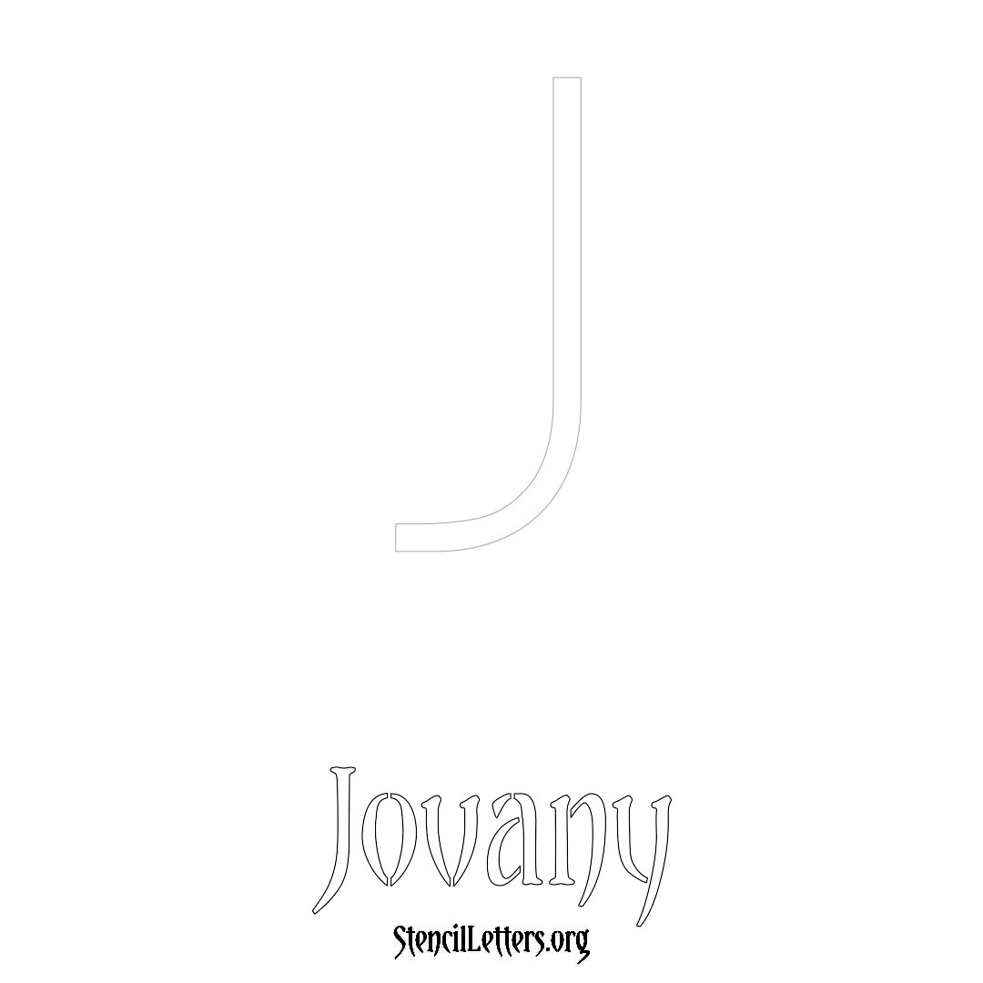 Jovany printable name initial stencil in Simple Elegant Lettering