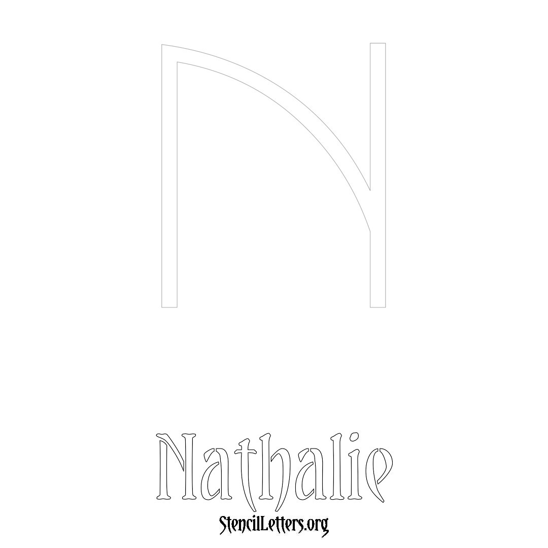 Nathalie printable name initial stencil in Simple Elegant Lettering