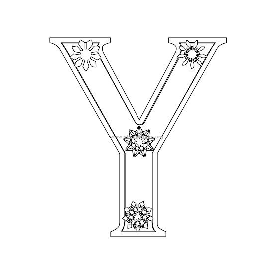 christmas stencil letter y