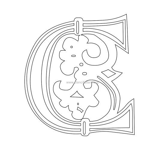 floral wall stencil letter c floral wall stencil letter c