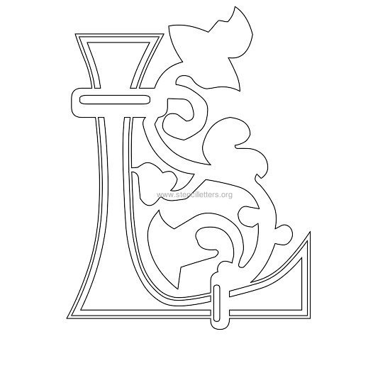 floral wall stencil letter l floral wall stencil letter l