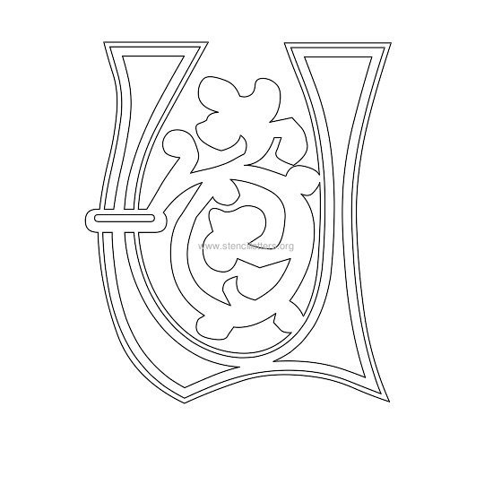 floral wall stencil letter u floral wall stencil letter u