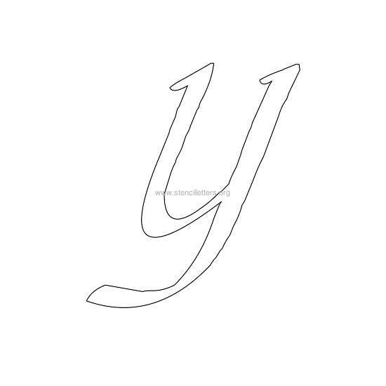 uppercase calligraphy wall stencil letter y