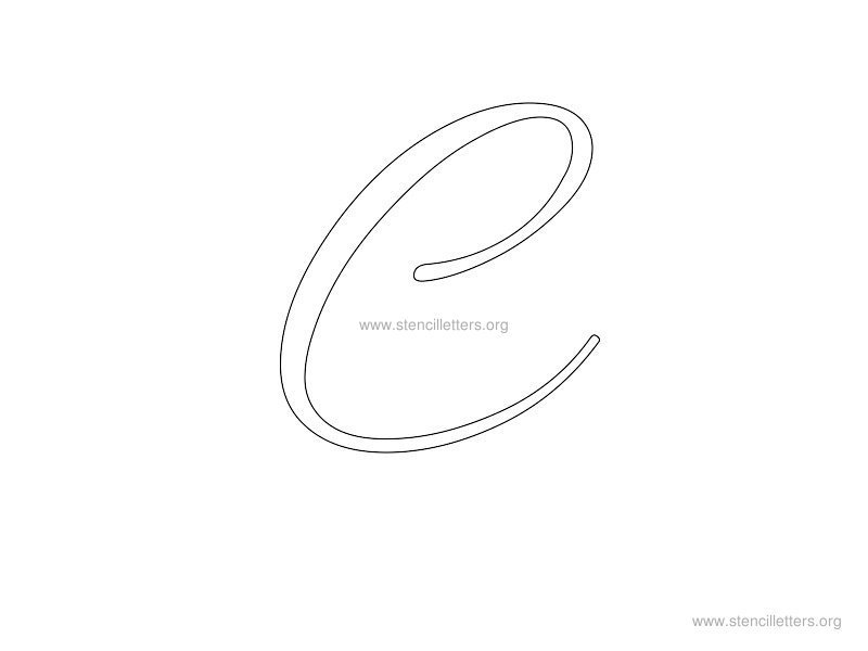 cursive wall stencil letter c