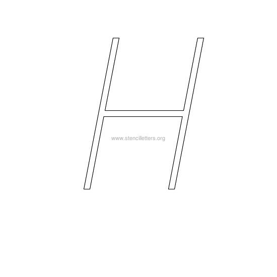 uppercase italic wall stencil letter h uppercase italic wall stencil letter h