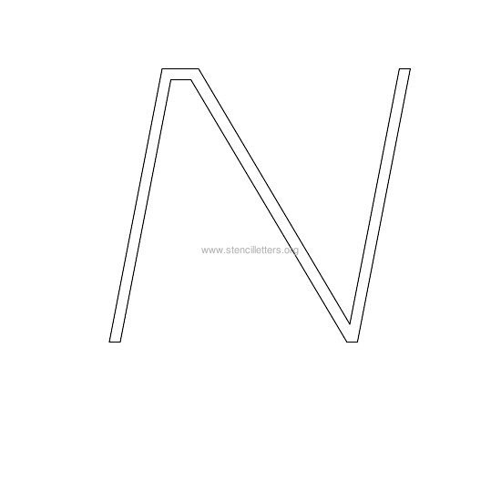 uppercase italic wall stencil letter n uppercase italic wall stencil letter n