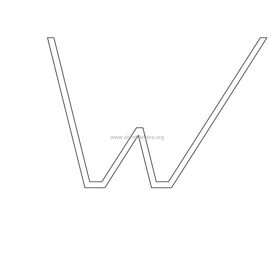 uppercase italic wall stencil letter w uppercase italic wall stencil letter w