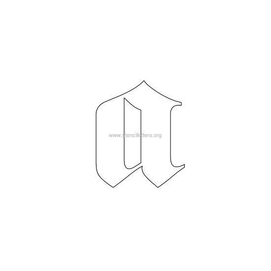 lowercase old-english wall stencil letter a lowercase old-english wall stencil letter a