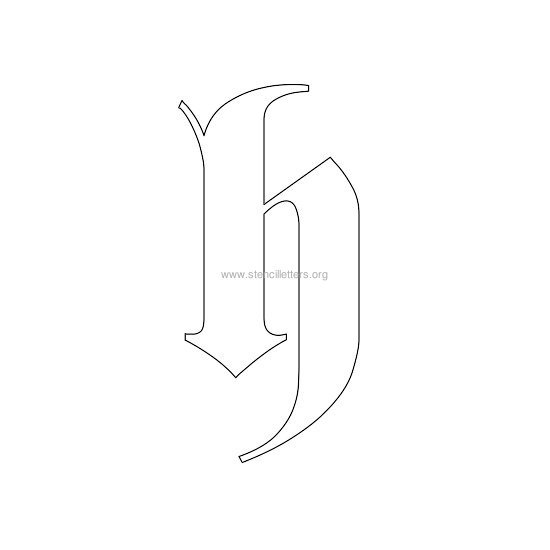 lowercase old-english wall stencil letter h lowercase old-english wall stencil letter h