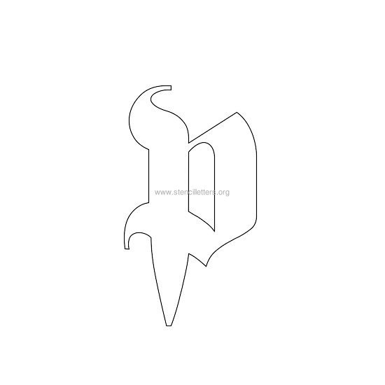lowercase old-english wall stencil letter p lowercase old-english wall stencil letter p