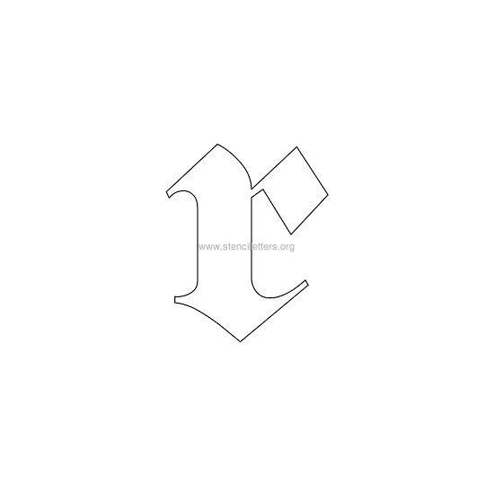 lowercase old-english wall stencil letter r lowercase old-english wall stencil letter r