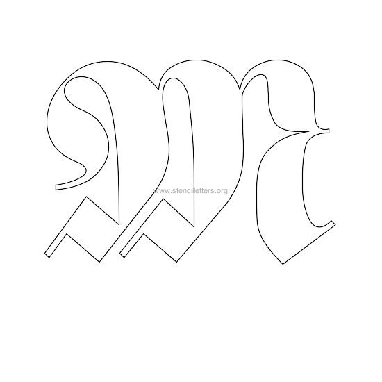 uppercase old-english wall stencil letter m uppercase old-english wall stencil letter m