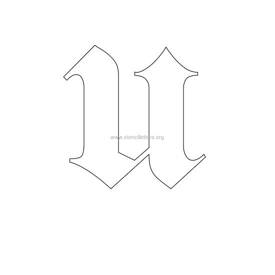uppercase old-english wall stencil letter u uppercase old-english wall stencil letter u