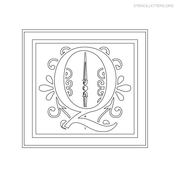 Stencil Letter Decorative Q Stencil Letter Decorative Q