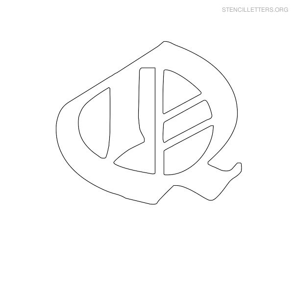 Stencil Letter Old English Q Stencil Letter Old English Q