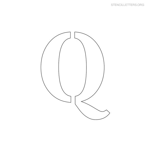 Stencil Letter Uppercase Q Stencil Letter Uppercase Q