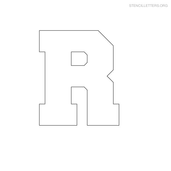 Stencil Letter Block R Stencil Letter Block R