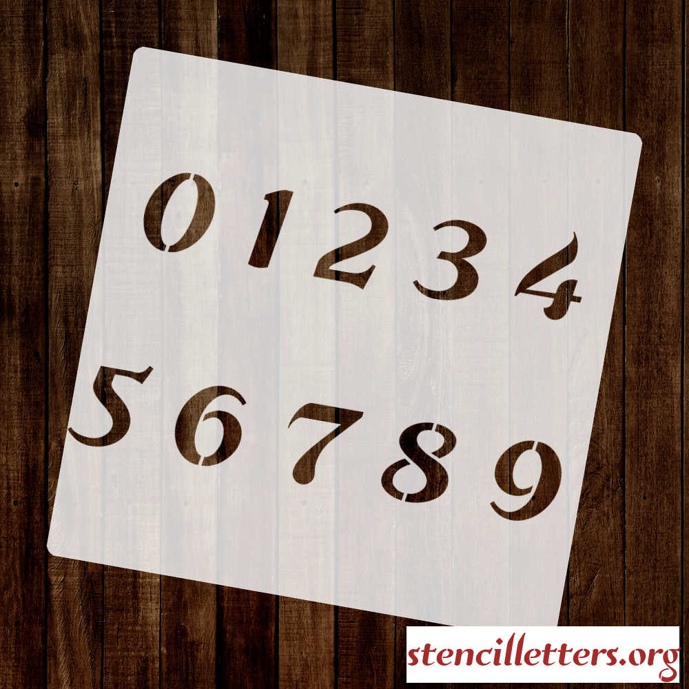 RETRO VINTAGE DECOR number stencil RETRO VINTAGE DECOR number stencil