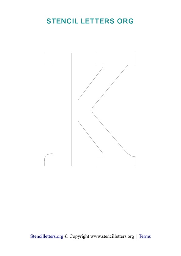 PDF Stencil Template Outline K PDF Stencil Template Outline K