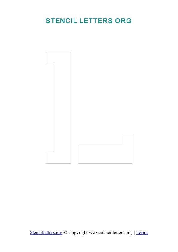 PDF Stencil Template Outline L PDF Stencil Template Outline L