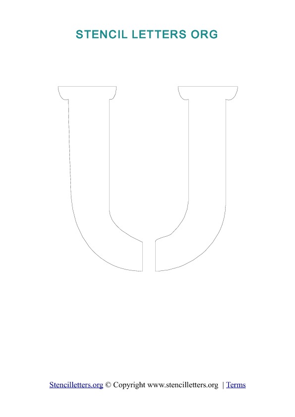 PDF Stencil Template Outline U PDF Stencil Template Outline U