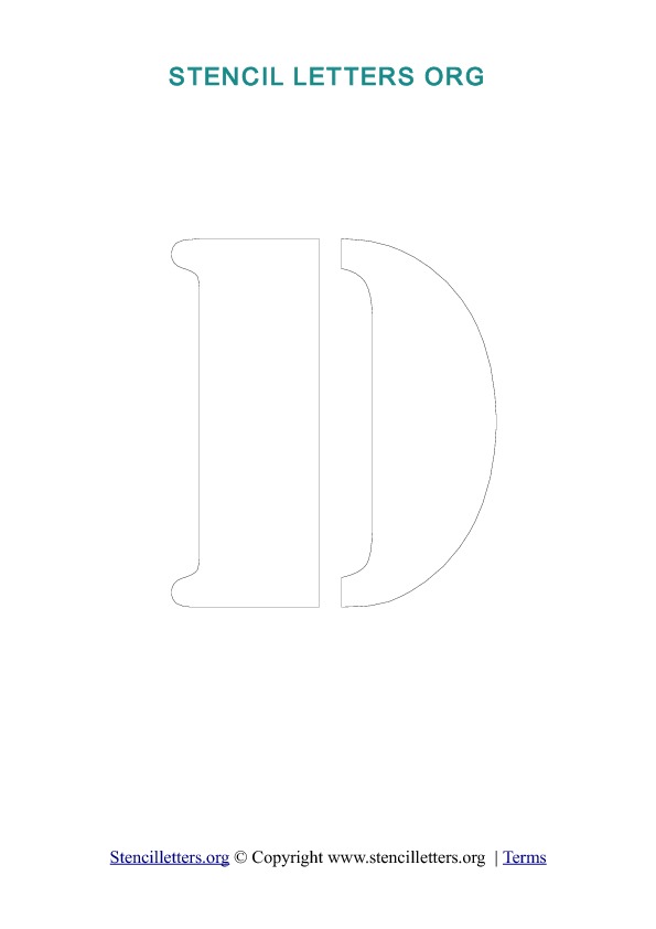 PDF Stencil Template Outline D PDF Stencil Template Outline D