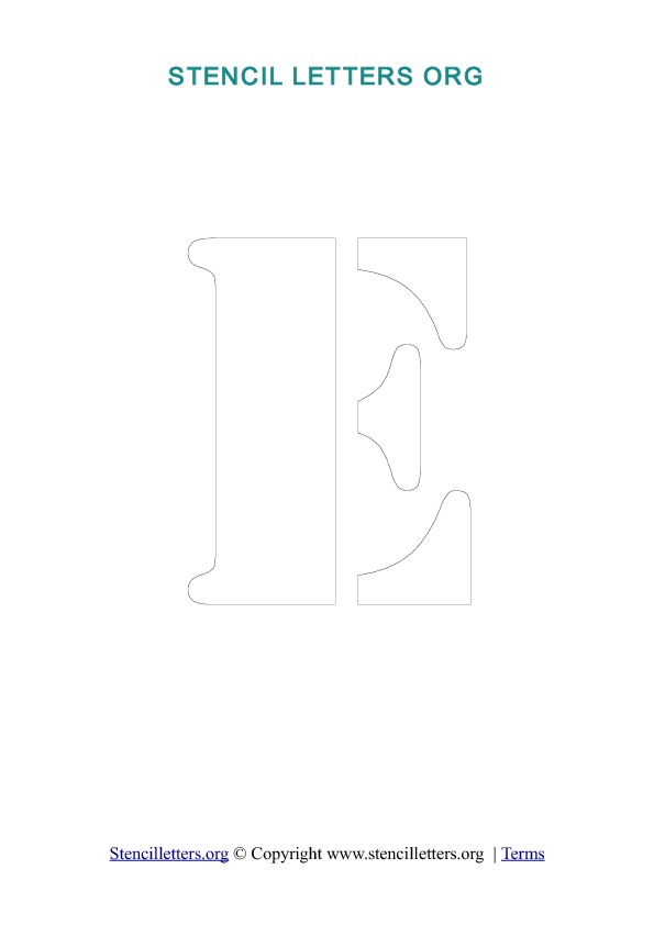 PDF Stencil Template Outline E PDF Stencil Template Outline E