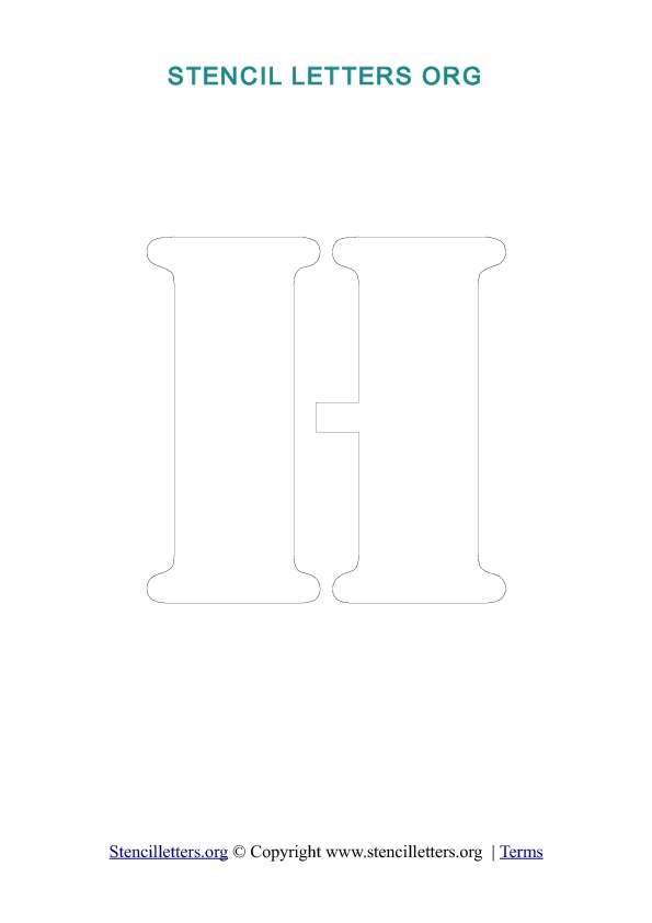 PDF Stencil Template Outline H PDF Stencil Template Outline H