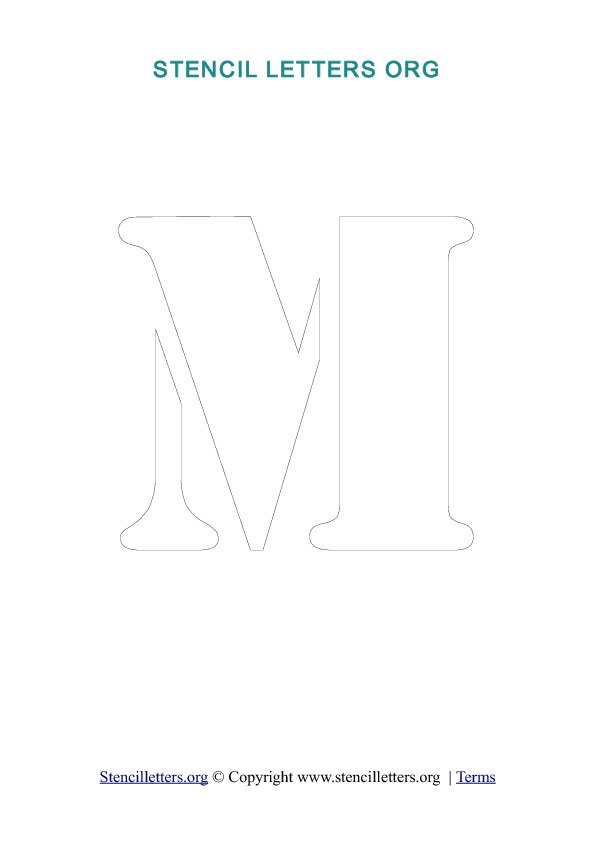 PDF Stencil Template Outline M PDF Stencil Template Outline M