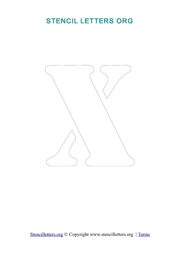 PDF Stencil Template Outline X PDF Stencil Template Outline X