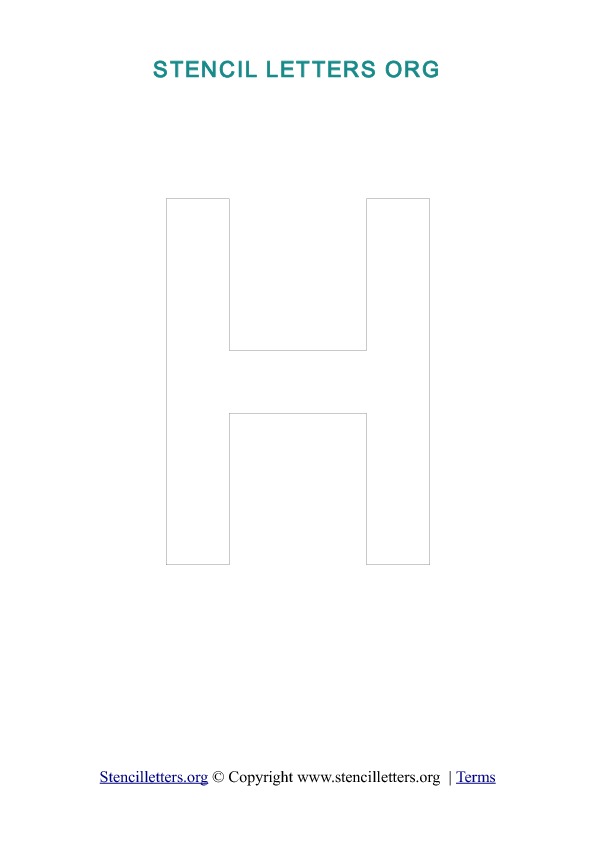 PDF Stencil Template Outline H PDF Stencil Template Outline H