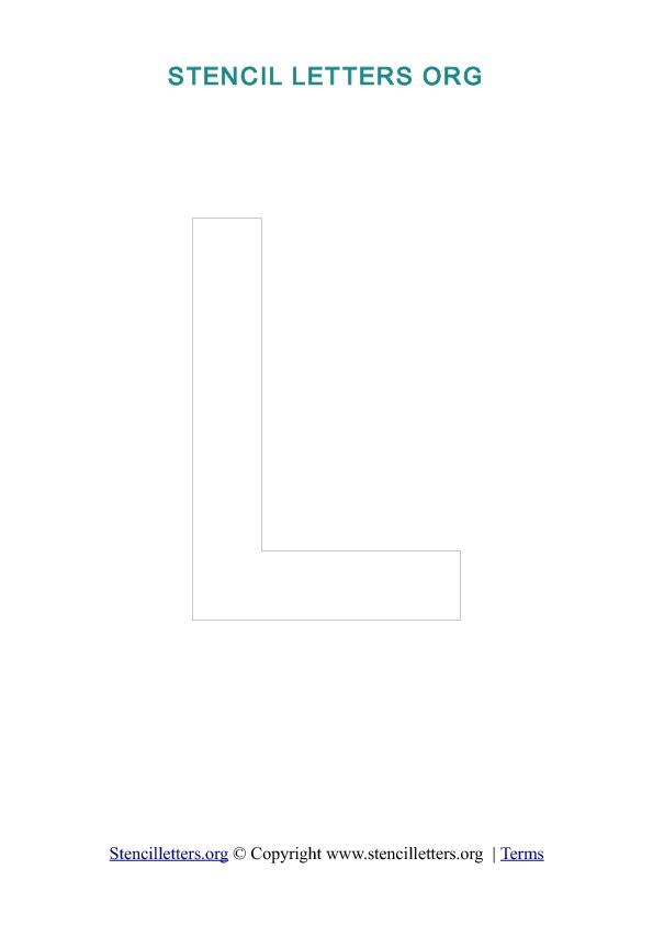 PDF Stencil Template Outline L PDF Stencil Template Outline L