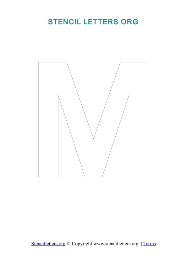 PDF Stencil Template Outline M PDF Stencil Template Outline M