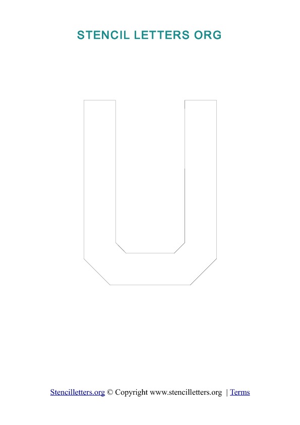PDF Stencil Template Outline U PDF Stencil Template Outline U