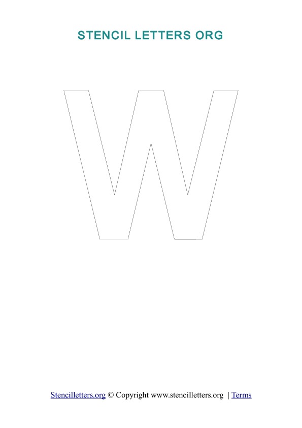 PDF Stencil Template Outline W PDF Stencil Template Outline W
