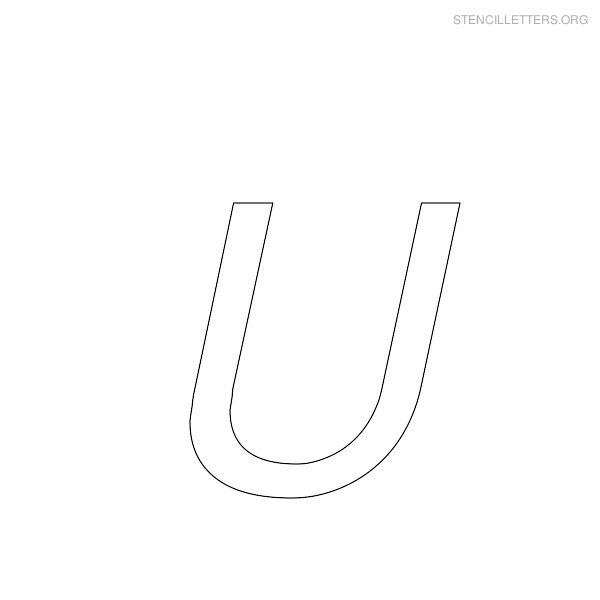 Stencil Letter Italic U Stencil Letter Italic U