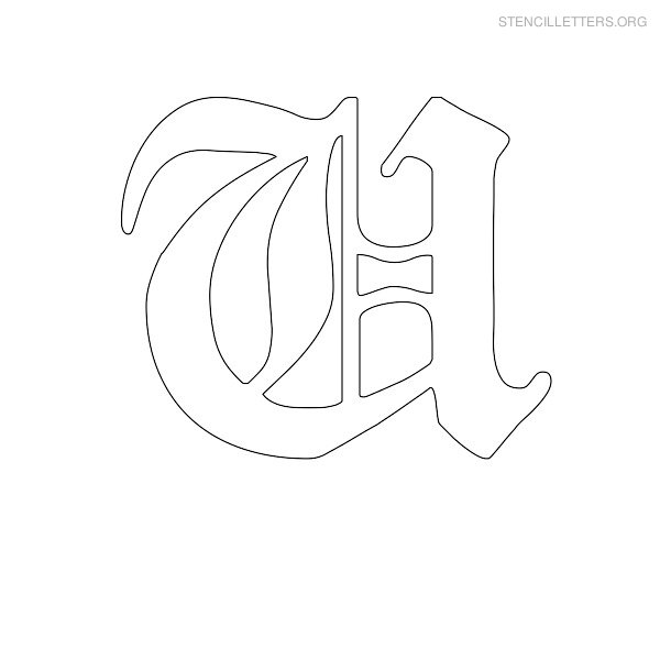 Stencil Letter Old English U Stencil Letter Old English U
