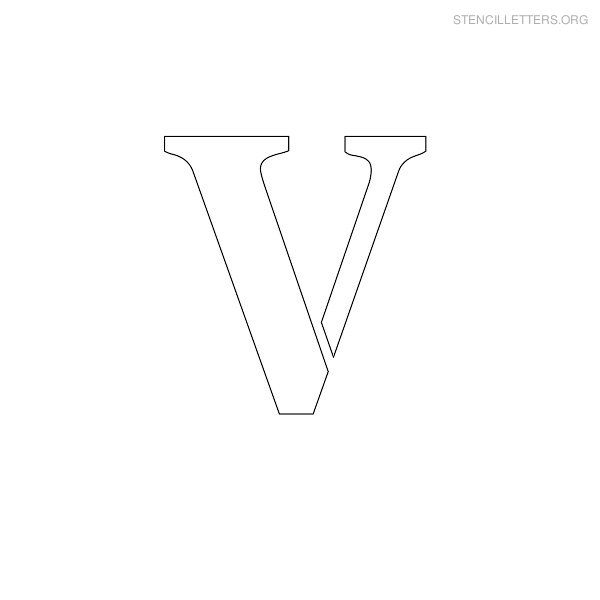 Stencil Letter Uppercase V
