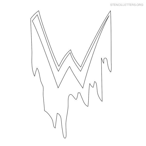 Stencil Letter Halloween W